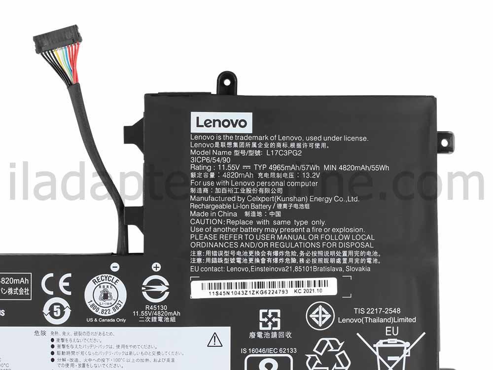 מקורי 4955mAh 57Wh Lenovo Legion Y530-15ICH 81GT Long Line סוללה